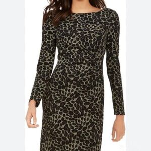 Material Girl Leopard Print Long Sleeve Dress
